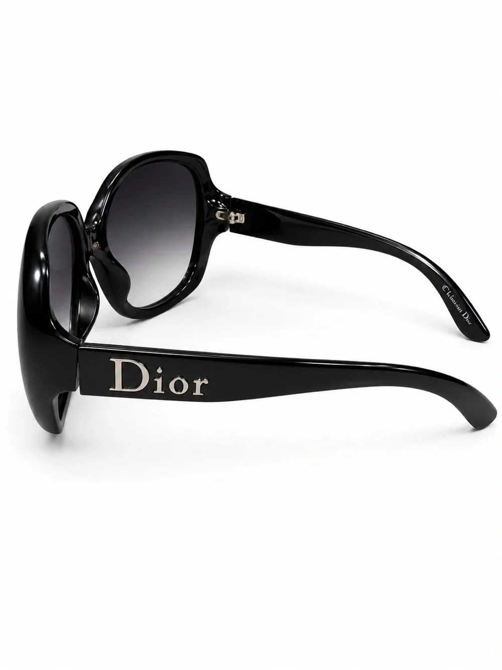 Dior Black Sunglasses with Silver Logo Temples